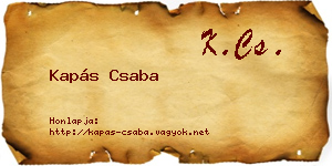 Kapás Csaba névjegykártya