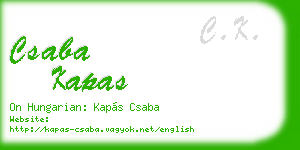 csaba kapas business card